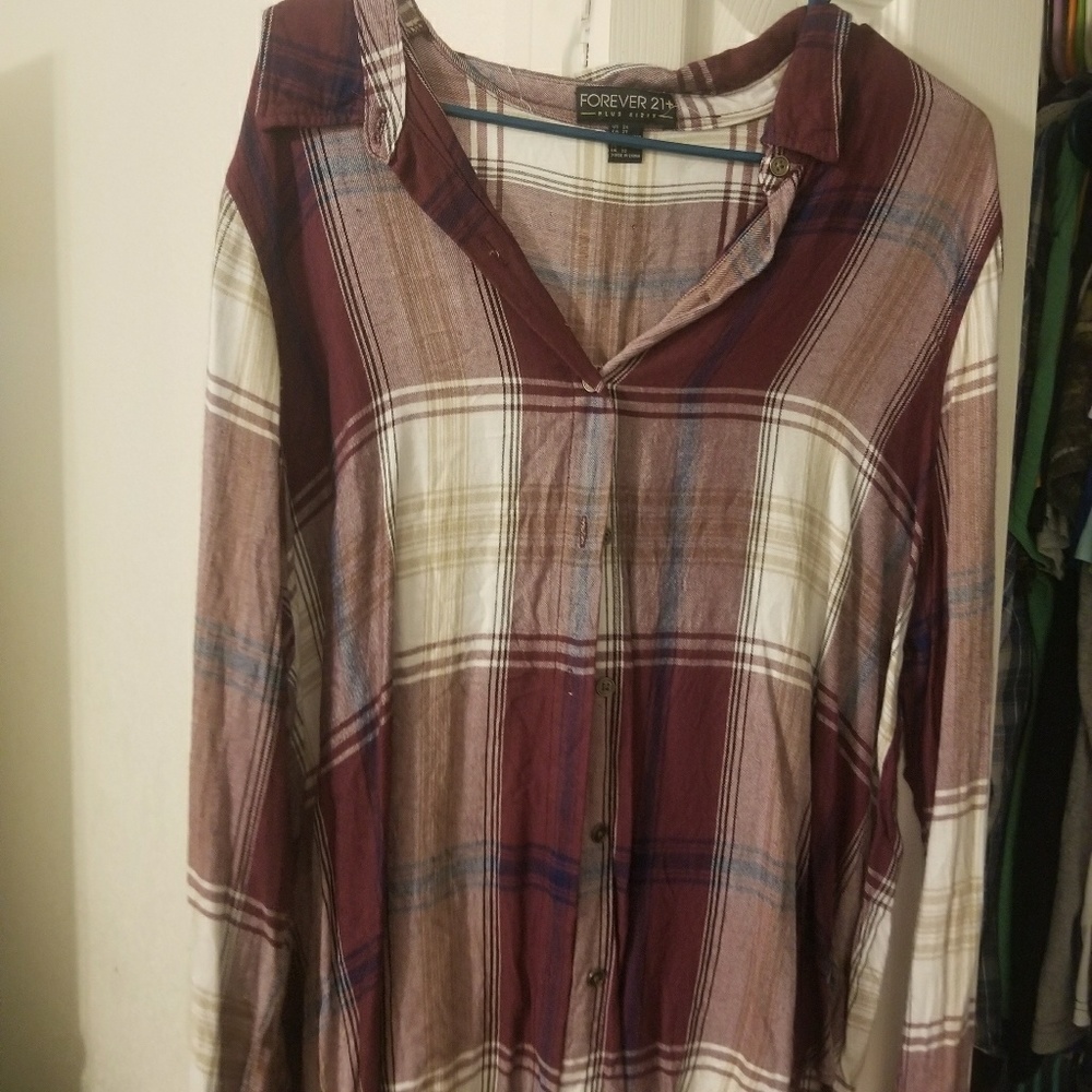 Plus Size plaid top